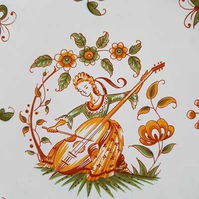 Vintage Hand-Painted Ceramic Wall Plate by Gabriel Fourmaintraux-NUX-685285