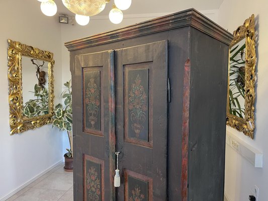 Vintage Hand-painted Farmhouse Cupboard-PXE-1790201