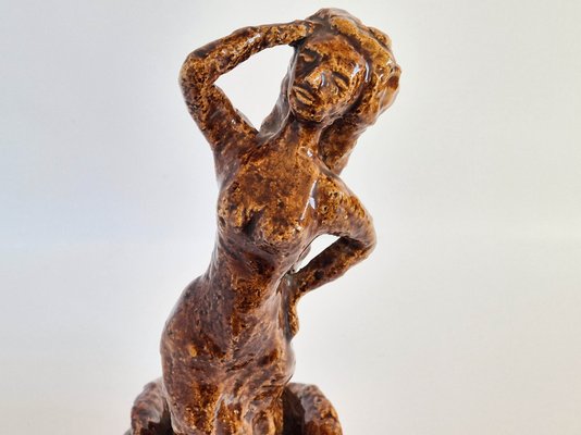 Vintage Handcrafted Ceramic Abstract Woman Sculpture, 1970s-WMP-2042046