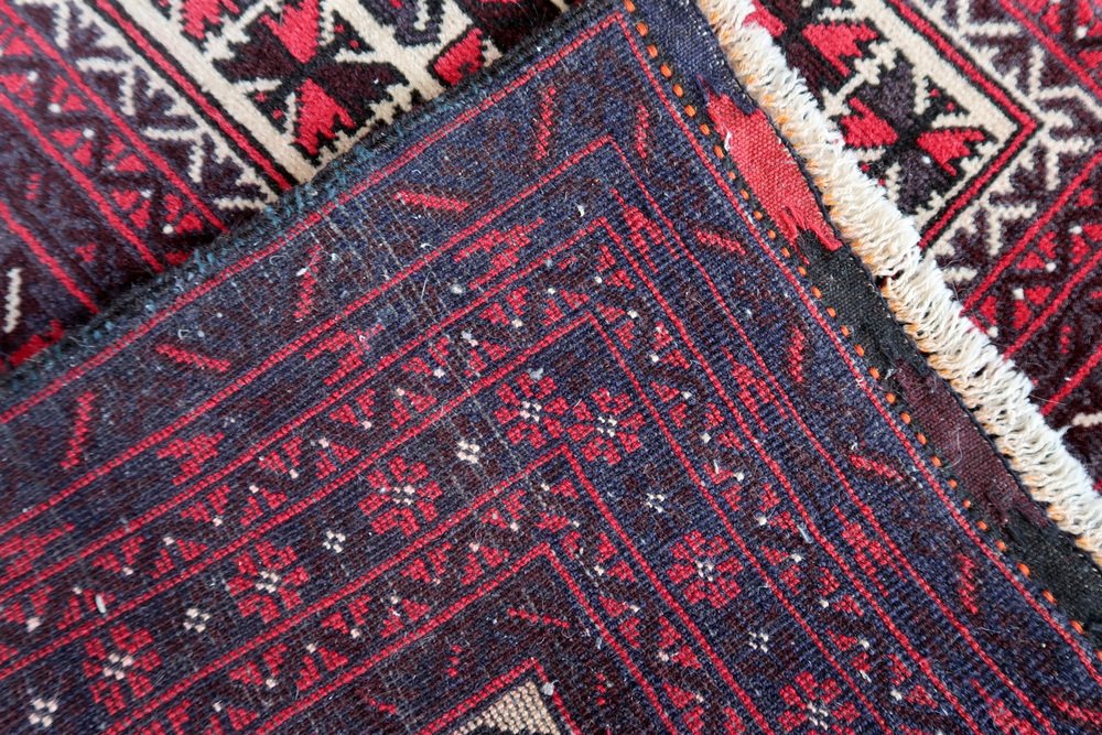 Vintage Handmade Afghan Baluch Prayer Rug, 1960s