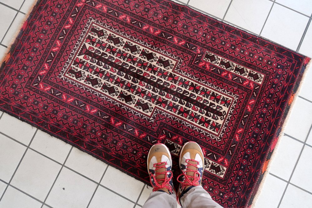 Vintage Handmade Afghan Baluch Prayer Rug, 1960s