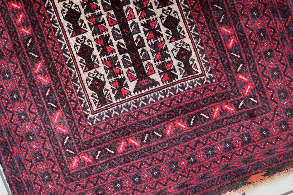 Vintage Handmade Afghan Baluch Prayer Rug, 1960s