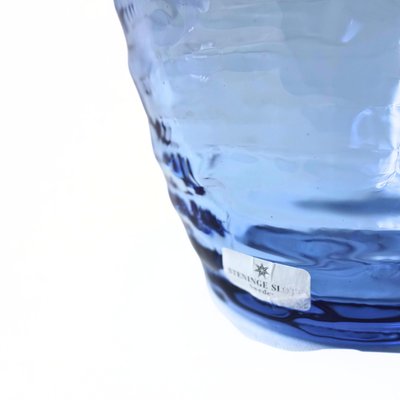 Vintage Handmade Blue Tinted Glass Vase from Steninge Glasbruk, Sweden-JKV-2023240