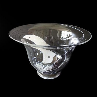 Vintage Handmade Bowl in Clear Glass from Sjösala S-JKV-2023215