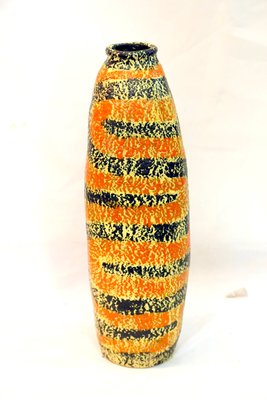 Vintage Handmade Ceramic Vase with Painted Motif, 1970s-UWE-696936