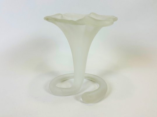 Vintage Handmade Frosted Glass Lilly Vase from Stiver, 1970s-ZCY-2027699