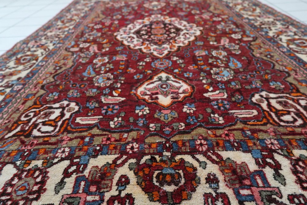 Vintage Handmade Middle Eastern Style Mahal Rug, 1950s