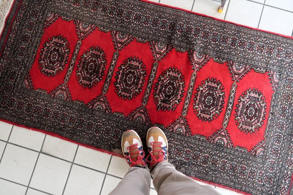 Vintage Handmade Uzbek Bukhara Rug, 1960s-JZV-1735199