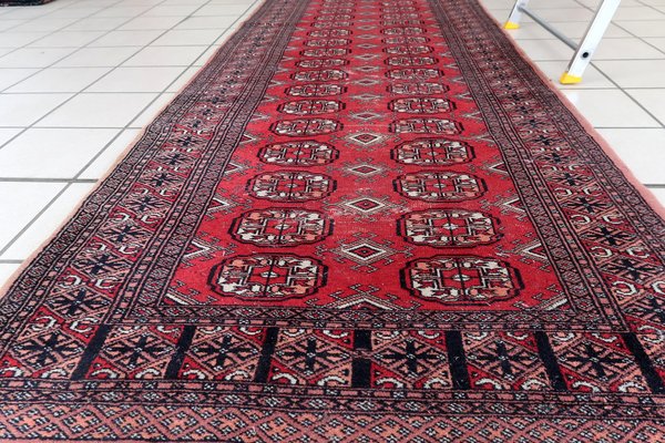 Vintage Handmade Uzbek Bukhara Runner Rug, 1960s-JZV-1735194