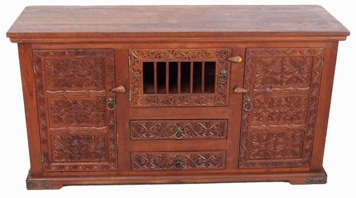 Vintage Handmade Wooden Cupboard, Afghanistan, 1950s-UZN-1415164