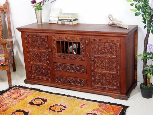 Vintage Handmade Wooden Cupboard, Afghanistan, 1950s-UZN-1415164