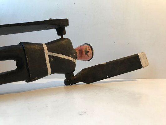 Vintage Handmade Wooden Whirligig Officer, European Volk Art, 1950s-LCR-883803