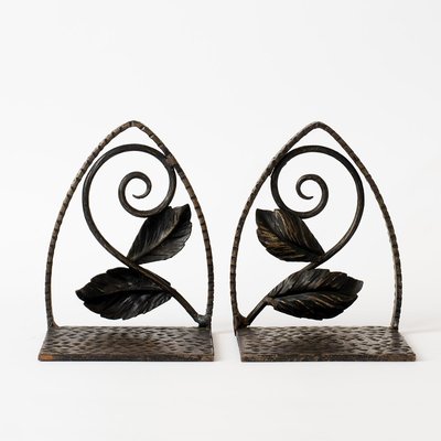 Vintage Handmade Wrought Iron Bookends, 1940s, Set of 2-IXK-1402750