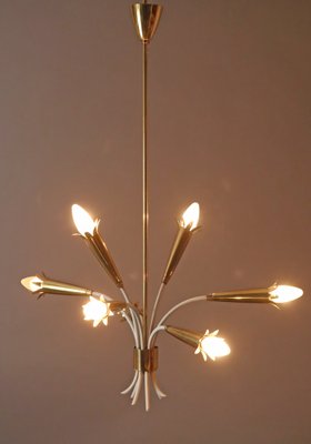 Vintage Hanging Lamp in Brass from Vereinigte Werkstätten, 1950s-ESB-1804047