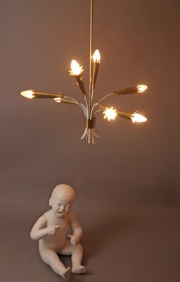 Vintage Hanging Lamp in Brass from Vereinigte Werkstätten, 1950s-ESB-1804047