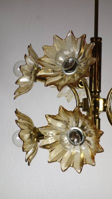 Vintage Hanging Light Brass Glass from Sische Leuchten, 1970s-NGU-1742535