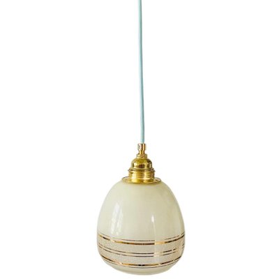 Vintage Hanging Light in Beige Glass Gold-BMU-1807643