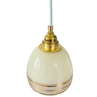 Vintage Hanging Light in Beige Glass Gold-BMU-1807643