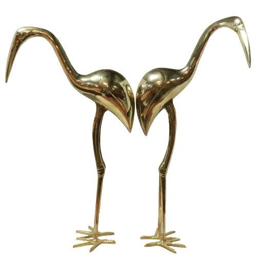 Vintage Herons in Brass, Set of 2