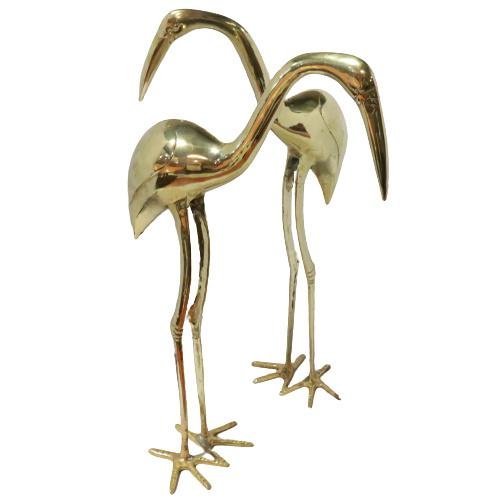 Vintage Herons in Brass, Set of 2