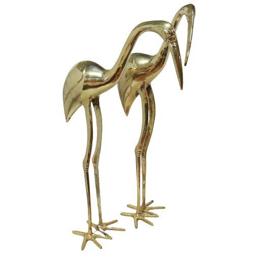 Vintage Herons in Brass, Set of 2