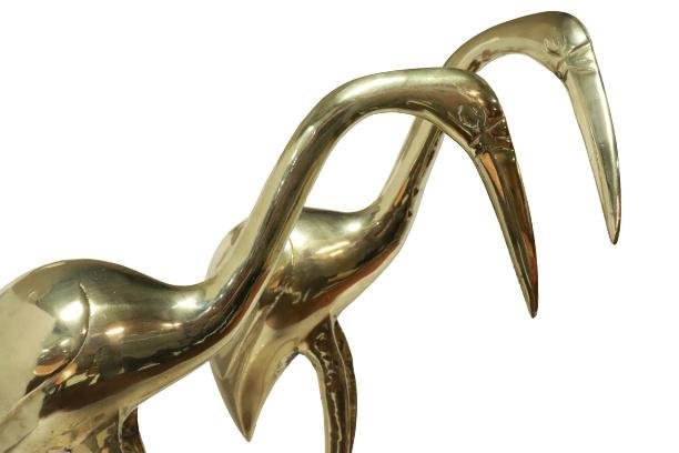 Vintage Herons in Brass, Set of 2