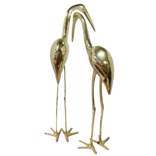 Vintage Herons in Brass, Set of 2