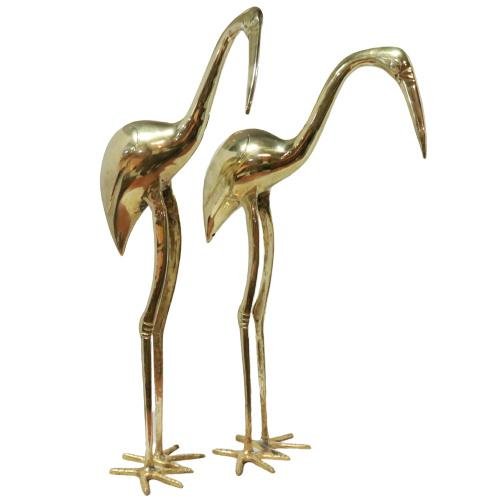 Vintage Herons in Brass, Set of 2