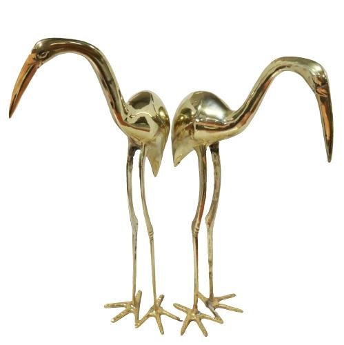 Vintage Herons in Brass, Set of 2