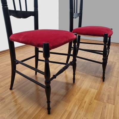 Vintage High Back Chiavari Chairs, Italy, 1950s, Set of 2-PUG-1001407