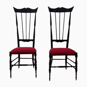 Vintage High Back Chiavari Chairs, Italy, 1950s, Set of 2-PUG-1001407