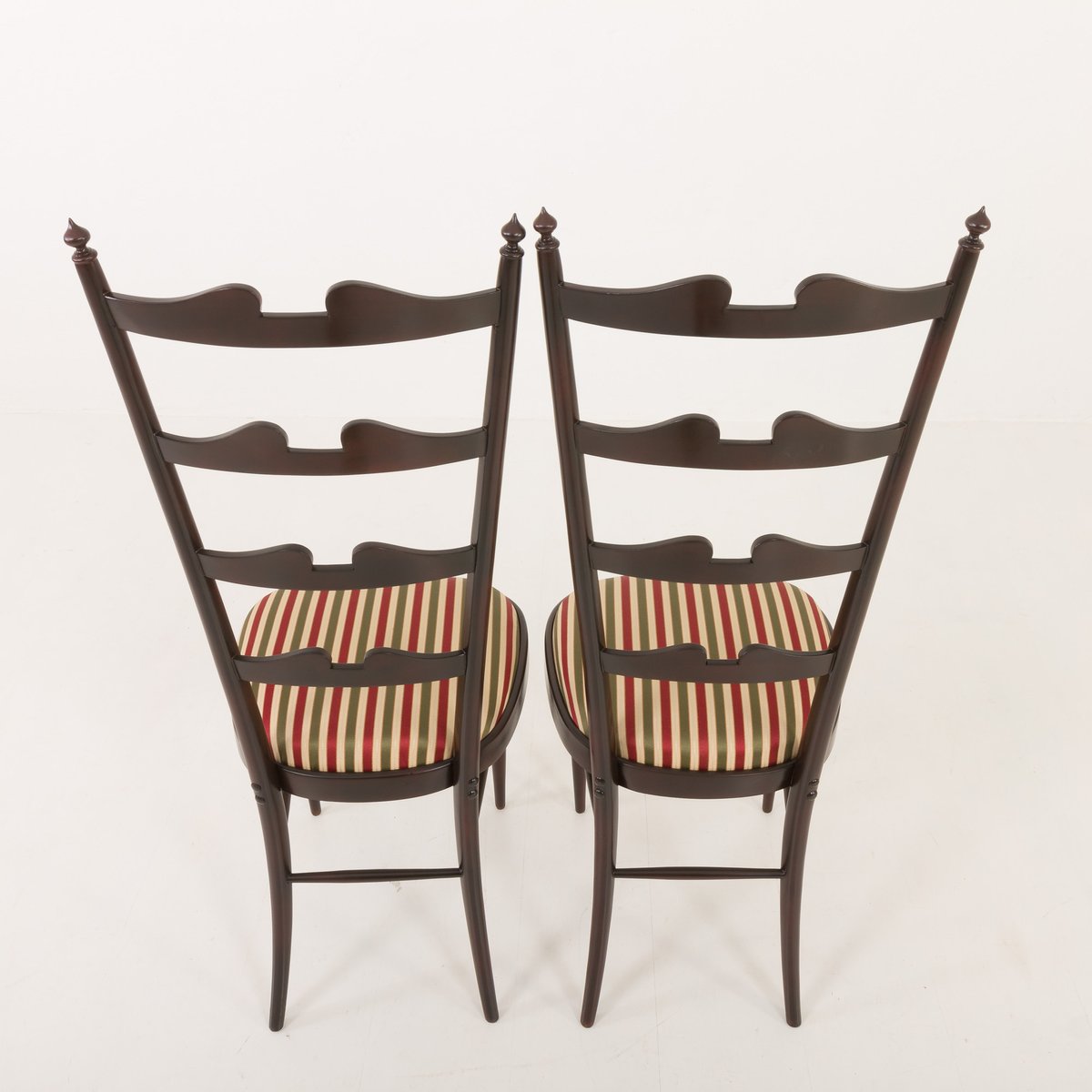 Vintage High Ladder Back Chiavari Chairs by Paolo Buffa, 1970s, Set of 2