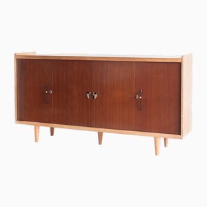 Vintage High Sideboard in Oak and Embero Veneered Wood, 1960s-ZFJ-2032068