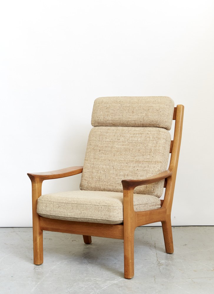 Vintage Highback Chair and Ottoman by Juul Kristensen, 1970s, Set of 2