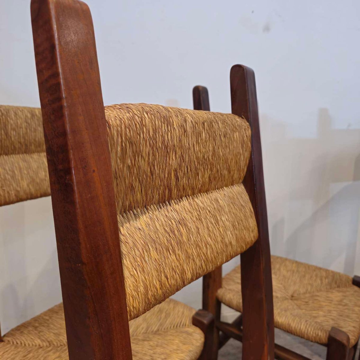 Vintage Highback Oak Chairs, 1965, Set of 6