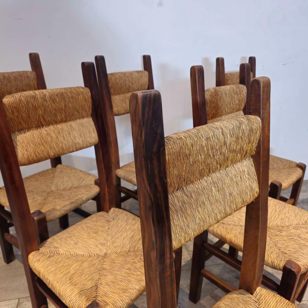 Vintage Highback Oak Chairs, 1965, Set of 6