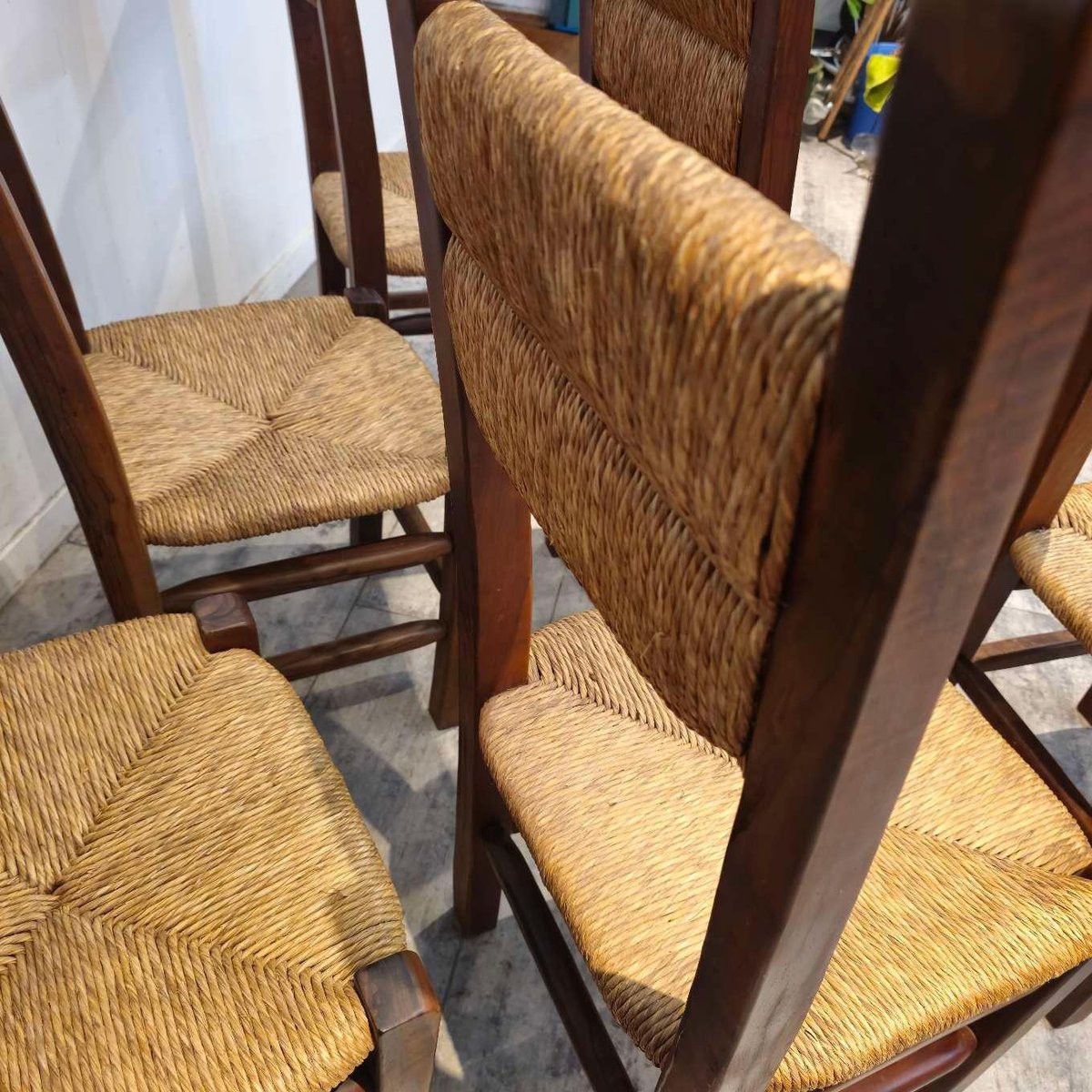 Vintage Highback Oak Chairs, 1965, Set of 6