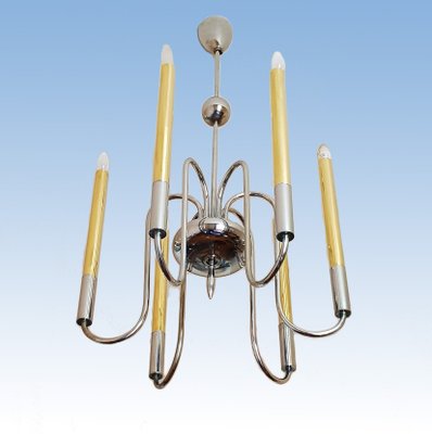 Vintage Hollywood Regency Brass Chandelier, 1950s-AWH-684967