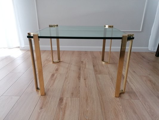 Vintage Hollywood Regency Coffee Table in Brass and Glass by Peter Ghyczy, 1970s-RFT-1417232