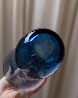 Vintage Hollywood Regency Glass Decanter in Blue by ICM, Italy, 1980s-HVJ-2026490