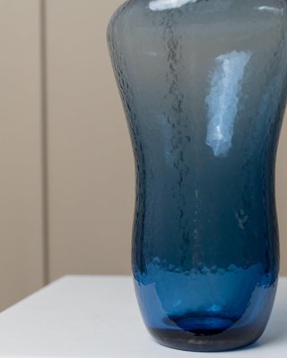 Vintage Hollywood Regency Glass Decanter in Blue by ICM, Italy, 1980s-HVJ-2026490