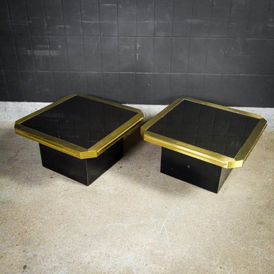 Vintage Hollywood Regency Gold and Black Coffee Table-IA-874727