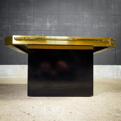 Vintage Hollywood Regency Gold and Black Coffee Table-IA-874727