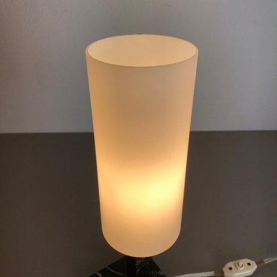 Vintage Hollywood Regency Marble Table Light with Opal Shade, Italy, 1950s-QZ-1114588