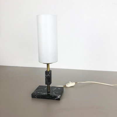 Vintage Hollywood Regency Marble Table Light with Opal Shade, Italy, 1950s-QZ-1114588