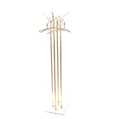 Vintage Hollywood Regency Standing Coat Rack in Acrylic Glass and Metal, 1970s-XID-1768361