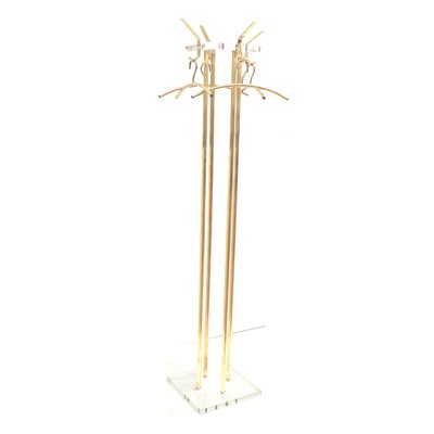 Vintage Hollywood Regency Standing Coat Rack in Acrylic Glass and Metal, 1970s-XID-1768361