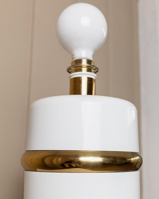 Vintage Hollywood Regency Table Lamp with White with Golden Accents, Italy, 1980s-HVJ-2026485