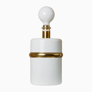 Vintage Hollywood Regency Table Lamp with White with Golden Accents, Italy, 1980s-HVJ-2026485