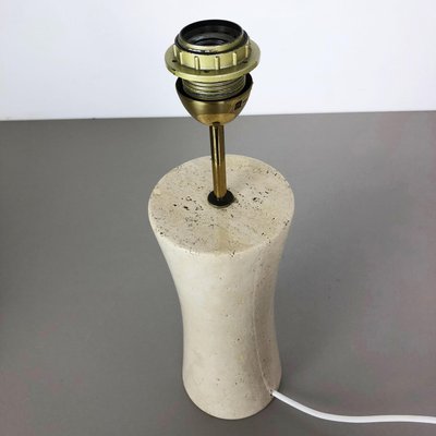 Vintage Hollywood Regency Travertine Marble Light Base, Italy, 1970s-QZ-1153792